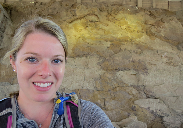 UW-Stout’s Elizabeth Boatman visits Dinosaur National Monument in Utah in 2018, when she was finishing work as lead author of the research “Mechanisms of Soft Tissue and Protein Preservation.”