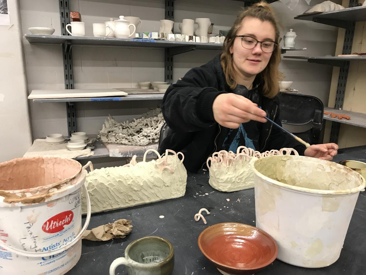 UW-Stout student Emily Gordon has received a national fellowship for an experimental approach to making ceramics