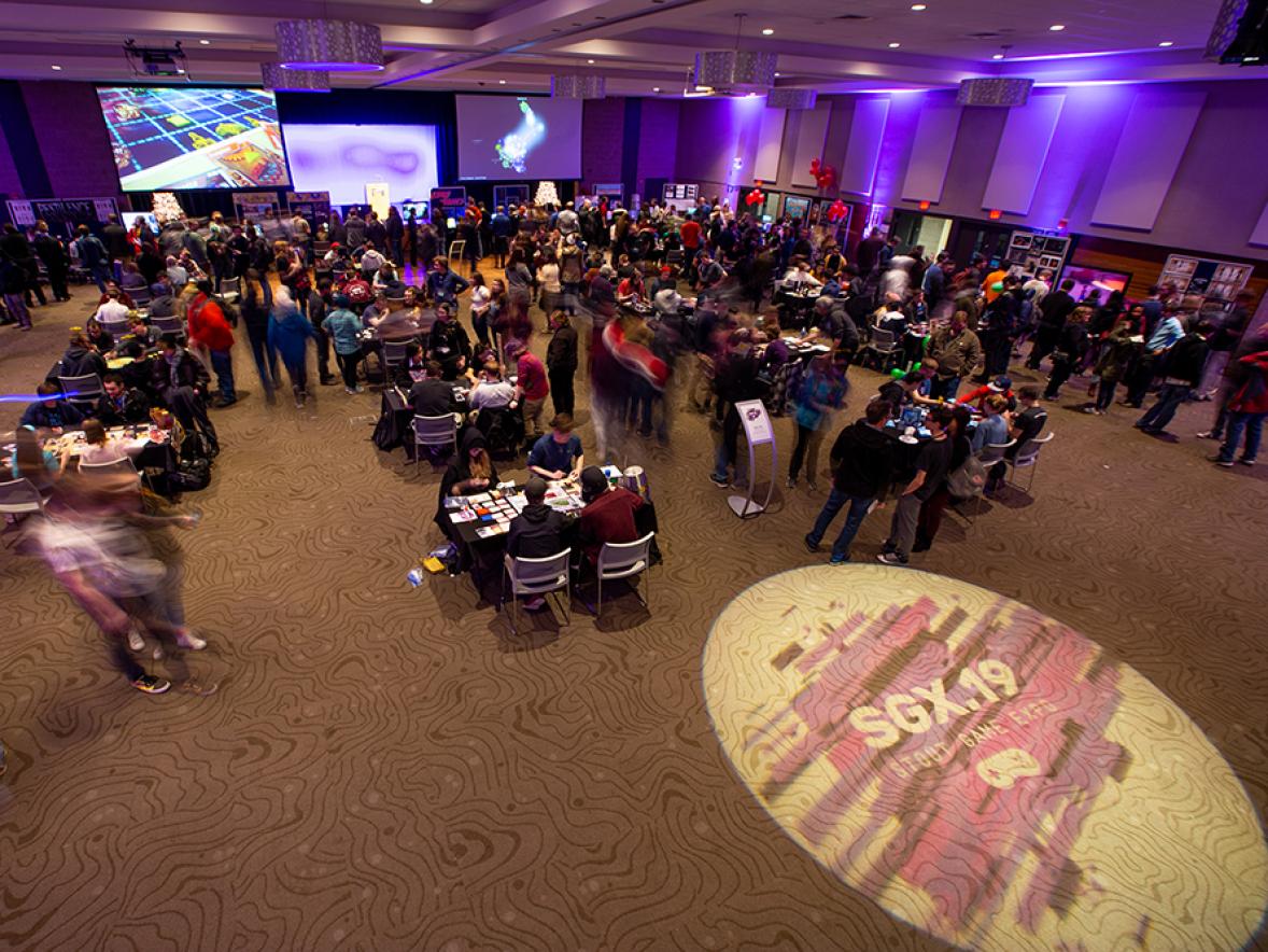 At the Winter 2019 Stout Game Expo,  student design games were available for those attending to play. UW-Stout is a national and regional leader in the fields of game design and animation.