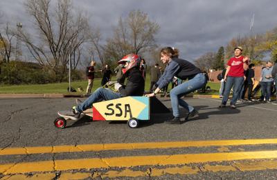 Stout Student Association competes in the Soapbox Derby