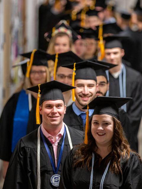 December 2019 commencement. ABMB graduates at the front of the line.